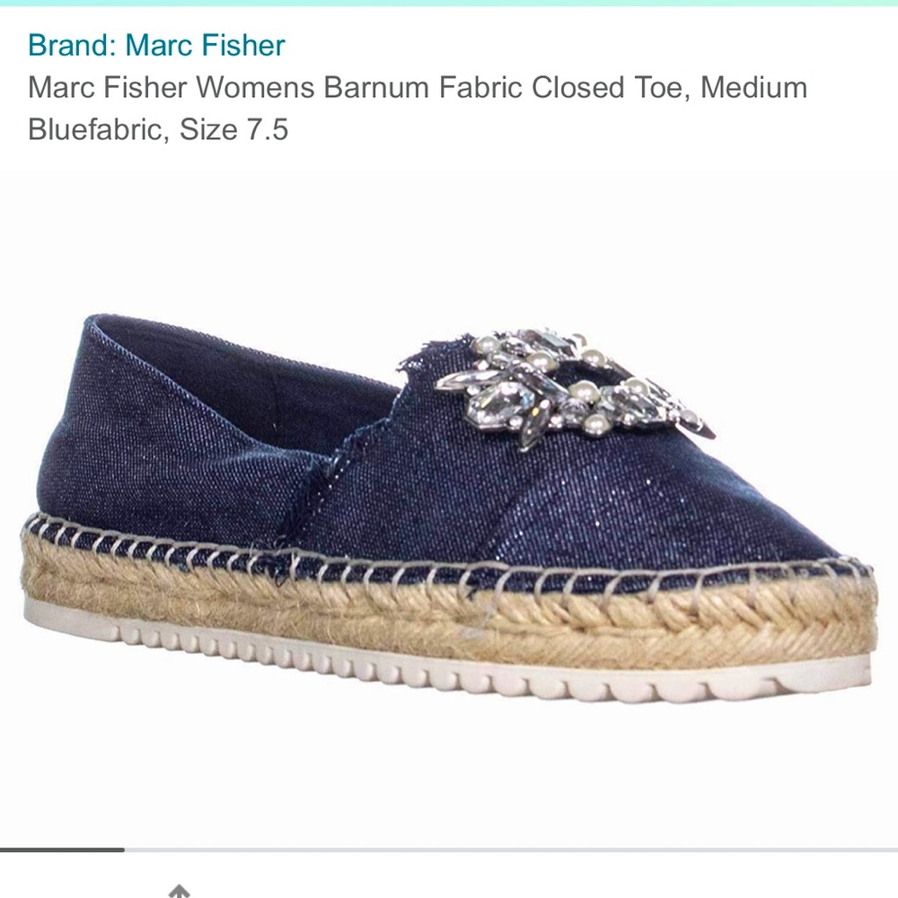NWT Womens Marc Fisher Barnum Espadrille Sandals , Medium Blue